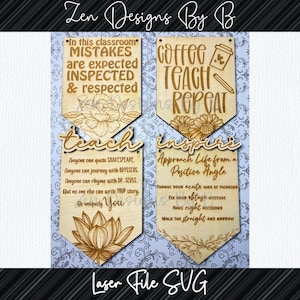 Teacher Classroom Signs Bundle Laser SVG, Classroom Decor, Motivational Classroom Signs