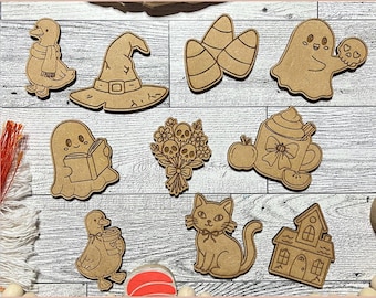 Kids DIY Halloween Craft SVG Bundle, Halloween Magnet DIY, Laser Painting Kit, Magnets, Signs, Paint Party Project
