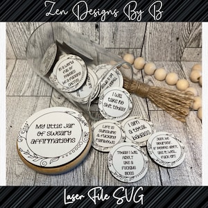 25 Sweary Affirmations Laser SVG File, Original Designer of Sweary Affirmation Tokens, Adult Affirmations, Daily Affirmation, Positivity