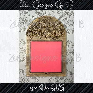 Floral Sticky Note Holder Laser SVG File - Etsy