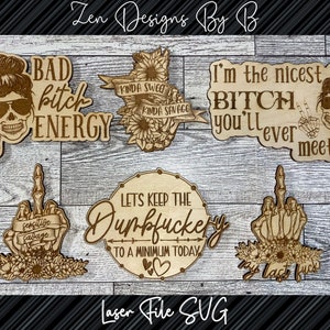 Laser Cut Retro Magnet SVG Bundle, Mushroom & Positive Designs, Adult, Snarky, Funny image 5