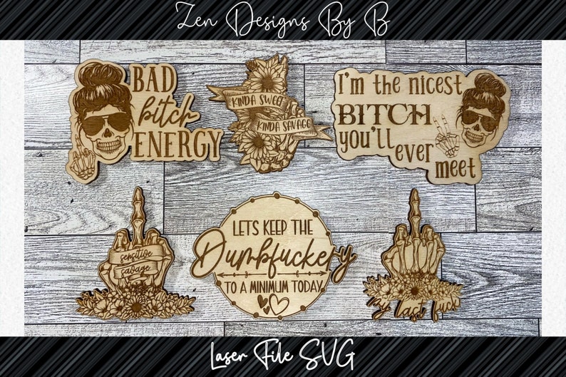 Laser Cut Retro Magnet SVG Bundle, Mushroom & Positive Designs, Adult, Snarky, Funny image 5