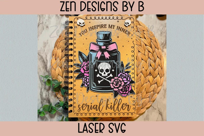 Funny Notebook Cover Laser SVG Bundle, Bookish Girly Designs image 6