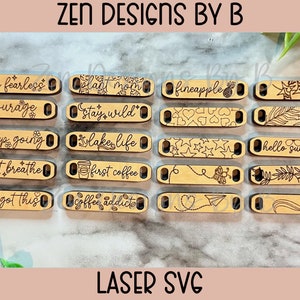Bracelet Charm Bundle of 20 Laser SVG, Summer, lake life, stay wild, be fearless, keep going, plant mom
