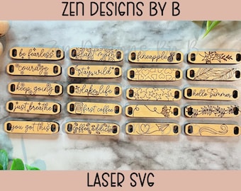 Armband Charm Bundle aus 20 Laser SVG, Sommer, Leben am See, wild bleiben, furchtlos sein, weitermachen, Mutter pflanzen