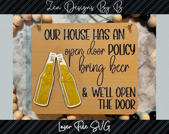 Funny Beer Sign Laser SVG, Home Bar Decor
