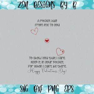 Modèle de devis Pocket Hug Fichier imprimable, Saint Valentin, cadeau, Pocket Hug