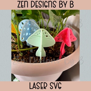 3D Mushroom Plant Stakes Bundle Laser SVG File, Plant Stakes, Mushroom Plant Stakes, Plant Stake, Plant Decor