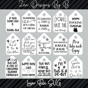 Adult Gift Tag Laser Svg File, Christmas gift tags, funny gift tags
