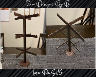 12 Tier Keychain Display Stand Laser SVG