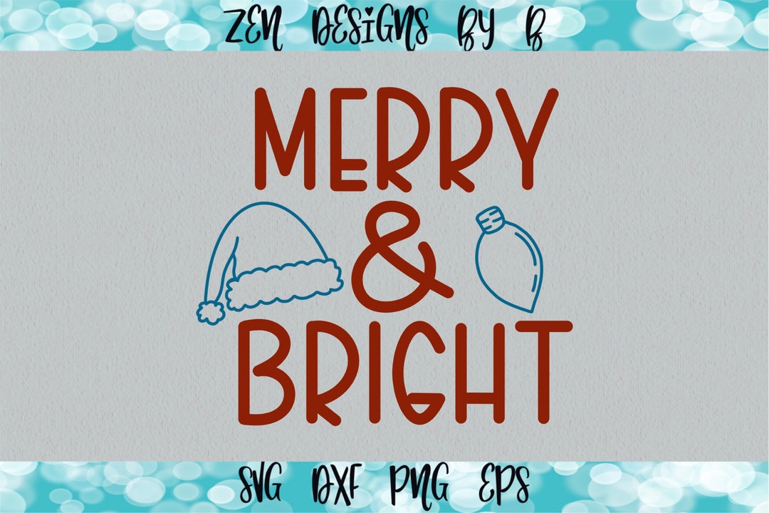 Merry and Bright SVG Cut File Bundle Christmas Holiday - Etsy
