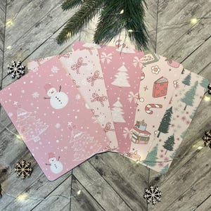Christmas Kindle Insert, Clear Case Kindle Insert, Pink Christmas Kindle Insert, Coquette Christmas Kindle Insert