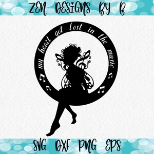 My Heart Got Lost In The Music Cut File, Svg, Fairy, Cute Music Shirt Design