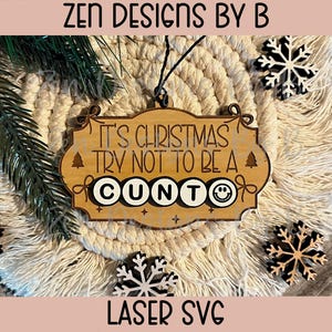 Adult Letter Bead Ornament Laser SVG, Try not to be a Cunt Ornament, Funny Christmas Ornament, Adult Ornament