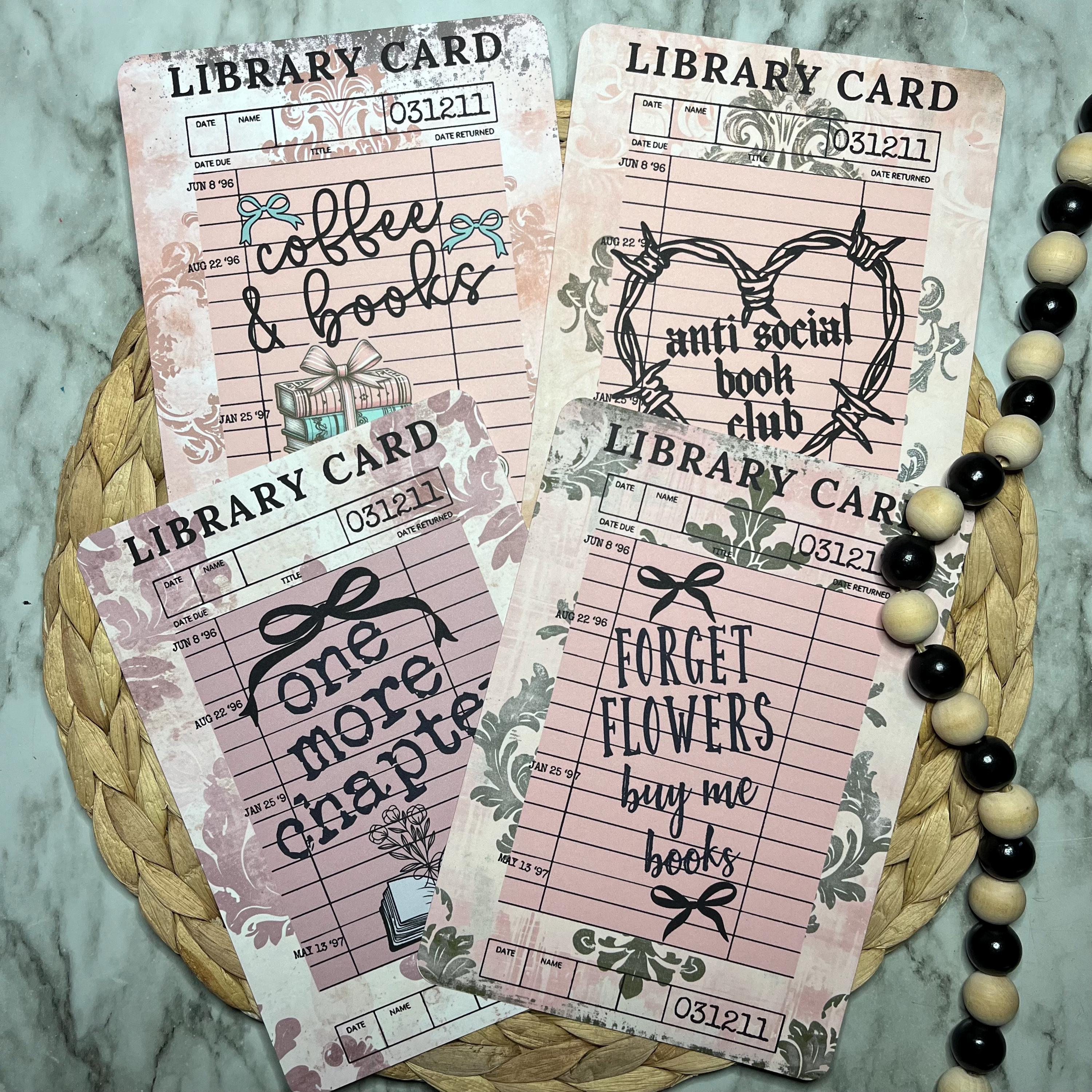 Vintage Library Card Kindle Clear Case Insert, Pink Kindle Insert, Anti ...