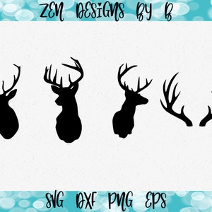 Deer Head SVG Bundle Cut File, Antlers