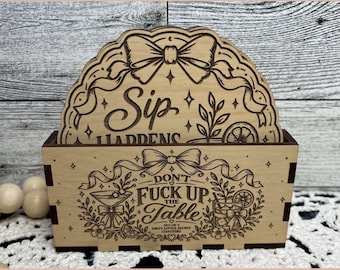 Sarcastic Coaster Set Laser cut SVG, Funny Snarky adult designs, Coaster and Box Digital download