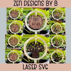 Interchangeable Plant Stakes Bundle Laser SVG File, Plant Stakes, Mushroom Plant Stake, Butterfly Plant Stake,10 Interchangeable Plant Stake