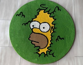 ENVÍO RÁPIDO Alfombra hecha a mano de Homer, alfombra con mechones, alfombra hecha a mano, alfombra personalizadaRegalos personalizados, regalos personalizados