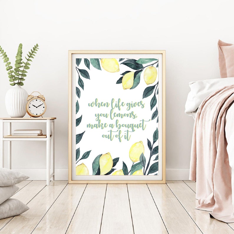 Inspirational botanical quote print motivational sayings and | Etsy