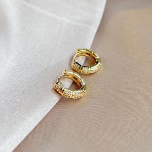 Gold Hoop Earrings | Small Huggie Earrings | Waterproof Earrings | Minimalist Jewelry | Dainty Jewelry | Dainty Jewelry | Gift for Her |