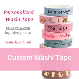 Custom Washi Tape, Small Business Merch, Personalized Masking Tape, Marketing Washi Tape, Kawaii Washi Tape, Christmas Gift, Unique Gift 画像 1