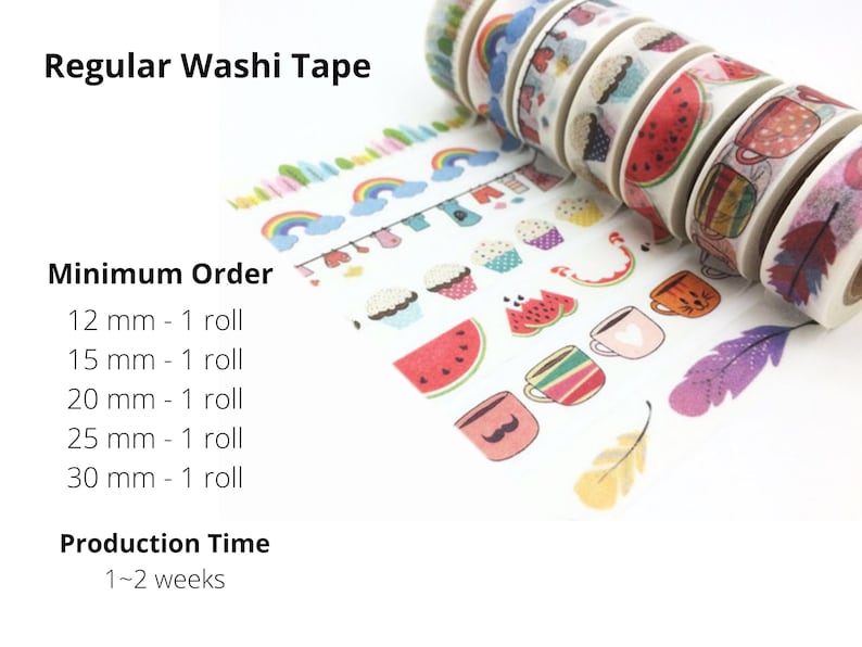 Custom Washi Tape, Small Business Merch, Personalized Masking Tape, Marketing Washi Tape, Kawaii Washi Tape, Christmas Gift, Unique Gift 画像 2