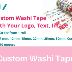 Personalized Washi Tape, Custom Masking Tape, Scrapbooking, Bullet Journal, Cute Washi Tape, Logo Washi Tape, My Own Design Washi Tape