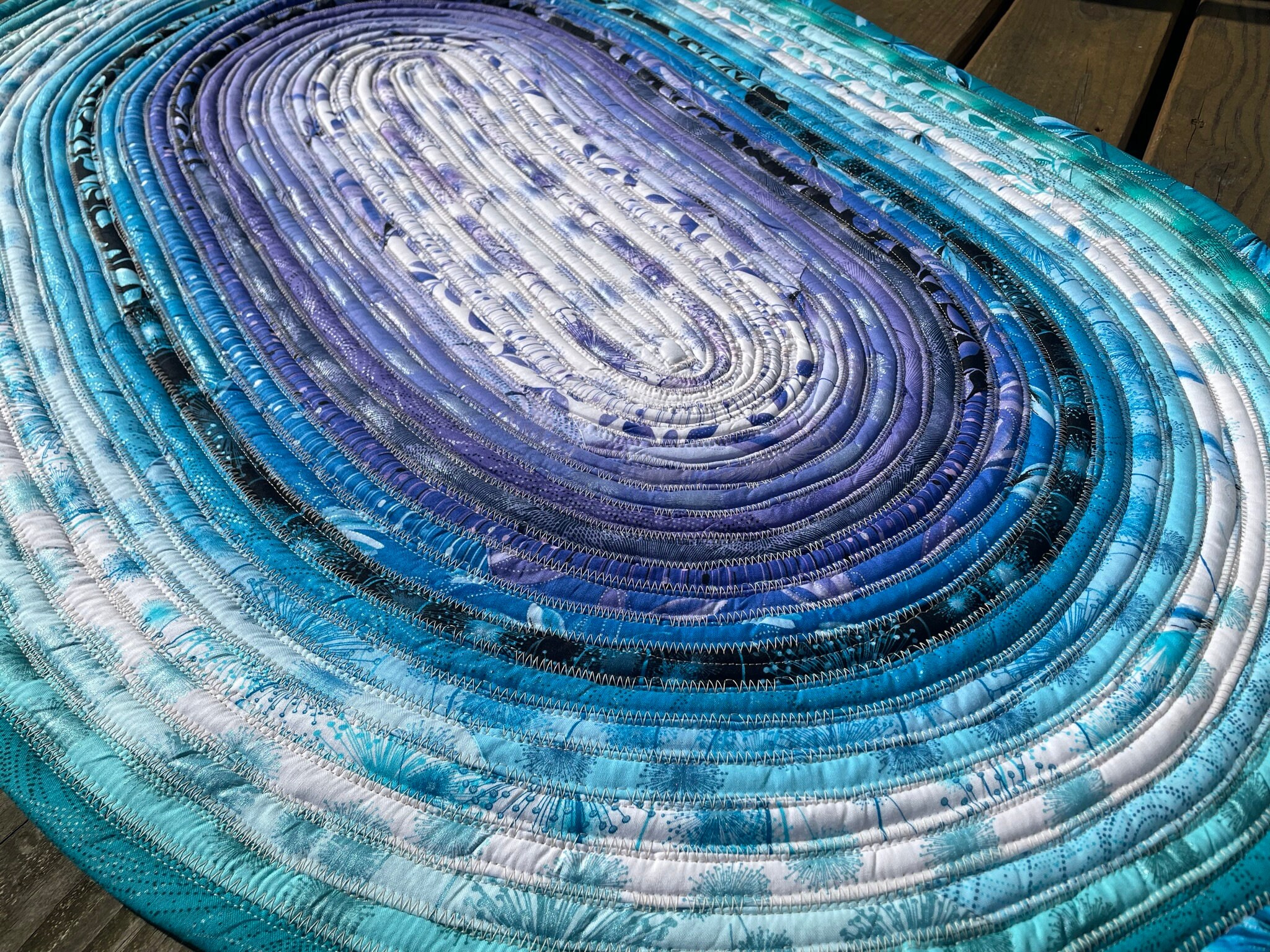 CUSTOMIZABLE Oval Jelly Roll Accent Rug for Bedroom. Handmade Quilted ...