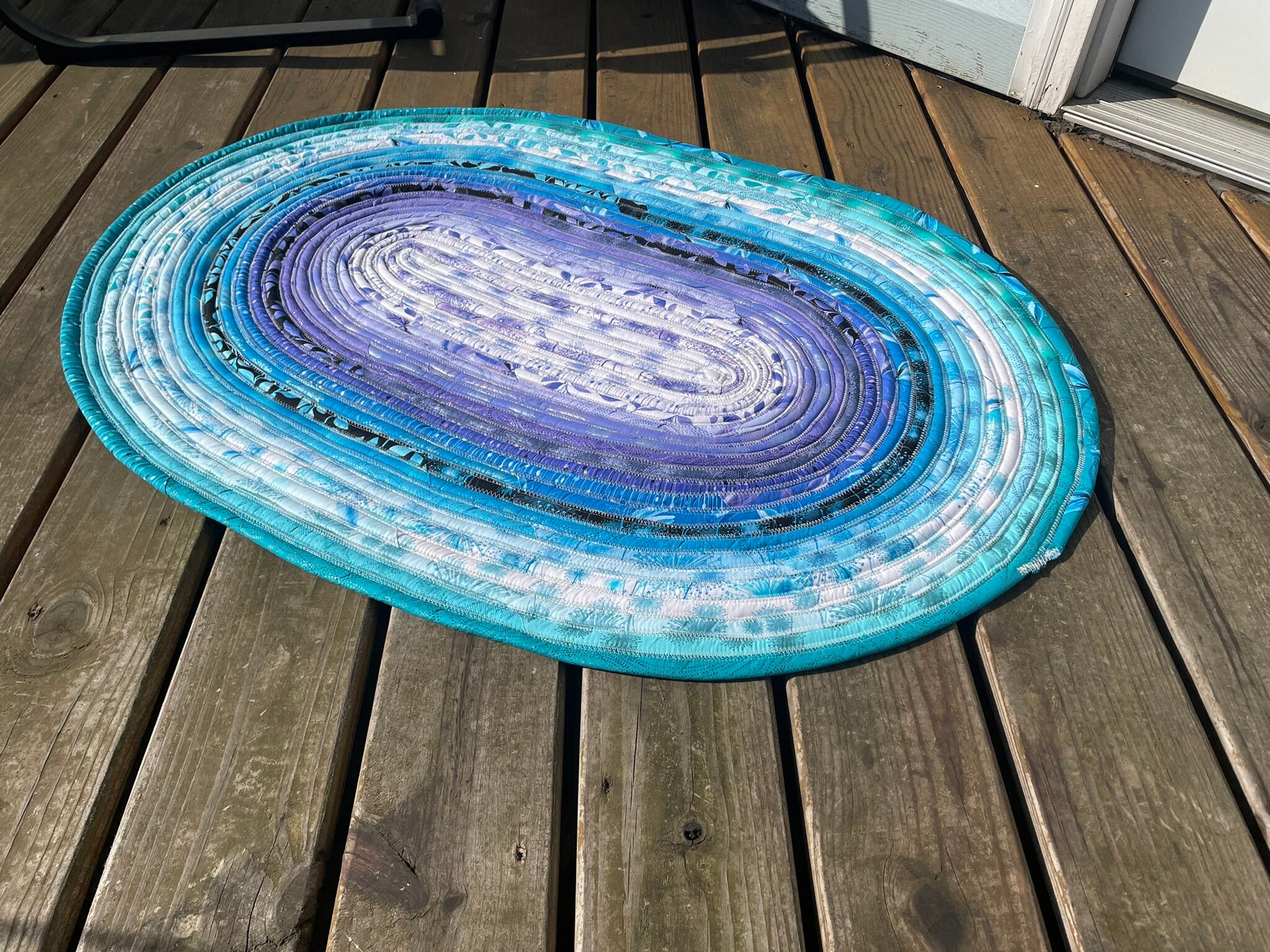 Small Rugs Roll CUSTOMIZABLE Oval Jelly Roll Accent Rug for Bedroom. Handmade Quilted ...
