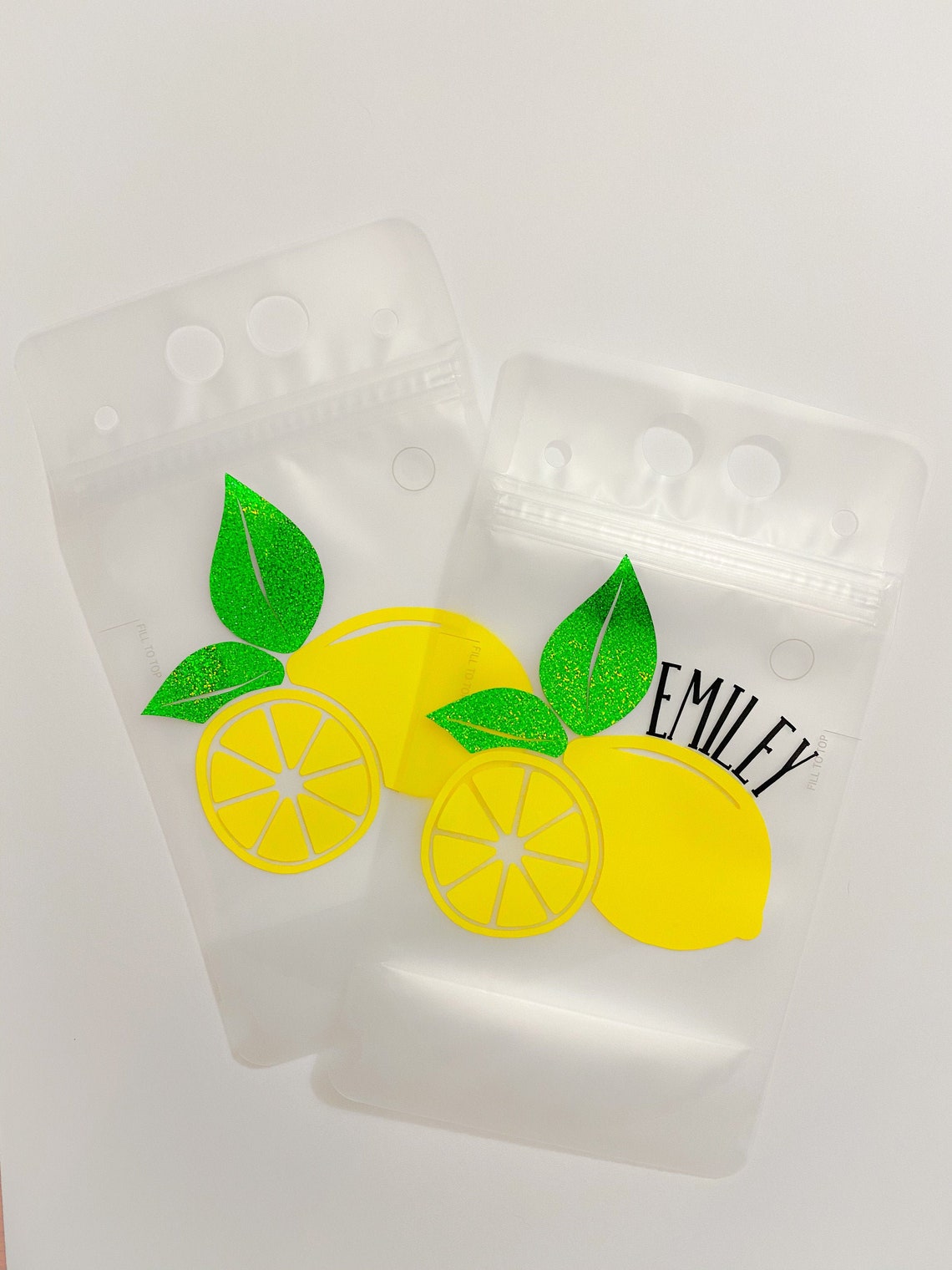 Lemons l Reusable Drink Pouch Etsy
