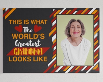 Custom Grandma Gift, Personalized Grandma Gifts for Christmas, Grandmother Picture Frame, Grandma Christmas Gifts, Mother's Day Gift Photo