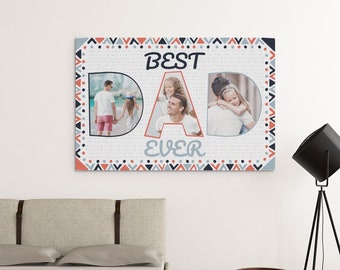 Custom Dad Gift, Personalized Dad Gifts, Dad and Daughter Picture Frame, Father and Son Canvas Wall Art, Father's Day Gift Your Photo Gifts