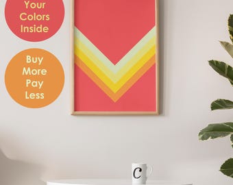 Geometrisch Color Block Druck: Modernes abstraktes Wohndekor