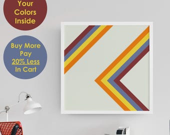 Geometrischer Kunst Druck: Mid Century Modern Color Block Design