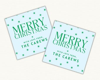 Merry Blue Green Star Tag