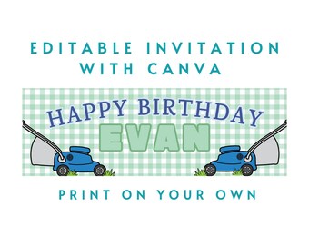 Mower Fun EDITABLE ON CANVA 6x2 print at Walgreens Banner