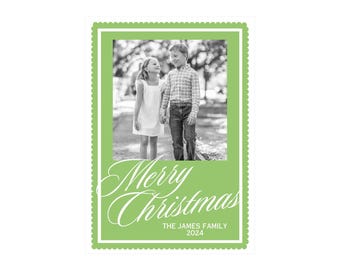 Bright Green Scallop Card