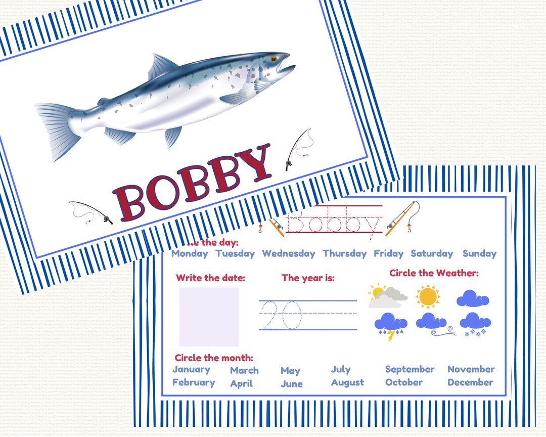 Trout Fishing Personalized Placemat Etsy UK