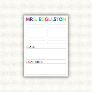 Rainbow To Do List Teacher Notepad