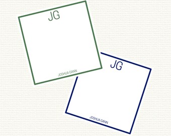 Men's Initials 8x8 Personalized Jumbo Notepad