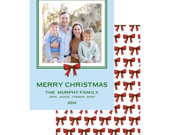Blue Red Ribbon Card