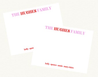 Pink and Red Family Stationery