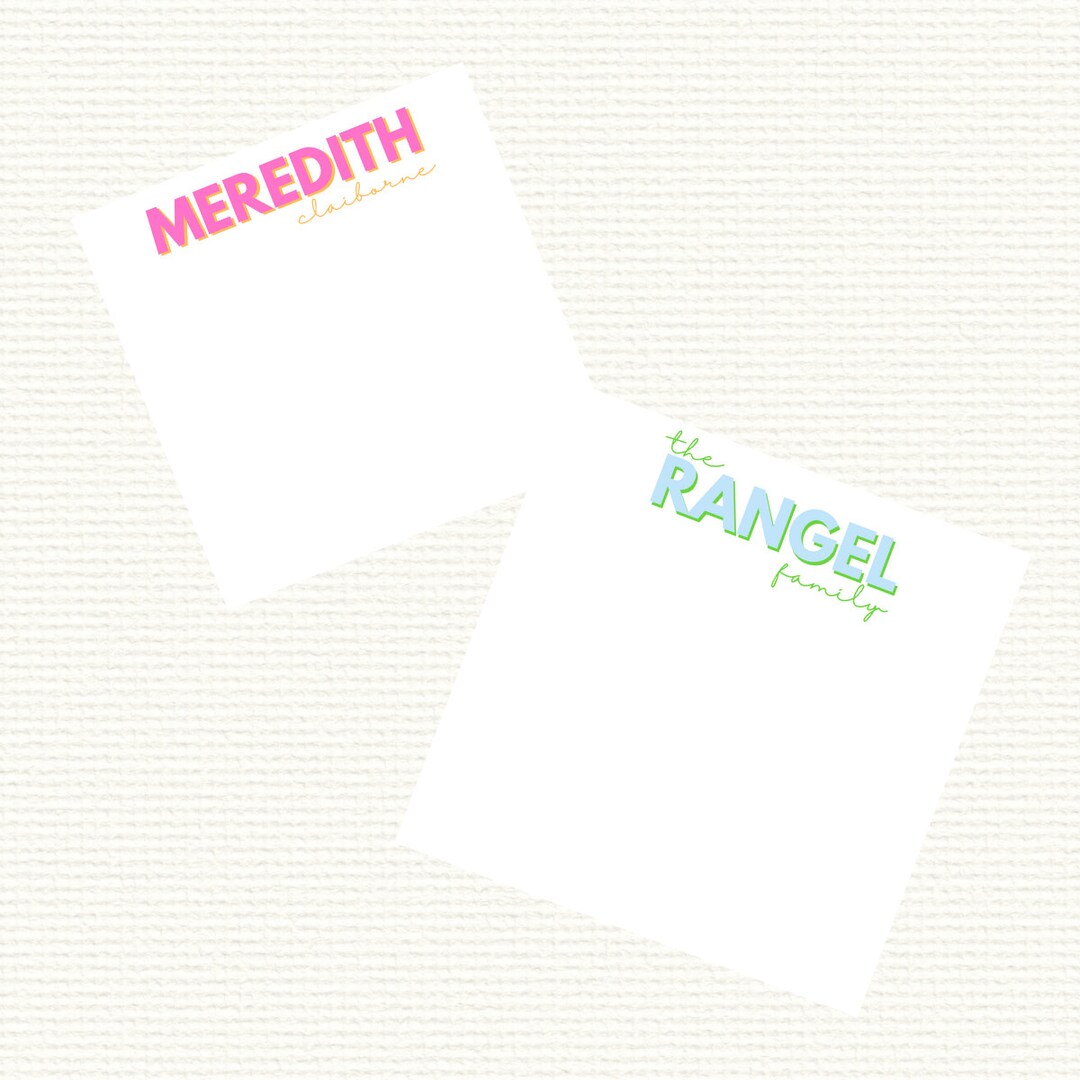8x8 Script Block/script 8x8 Notepads - Etsy