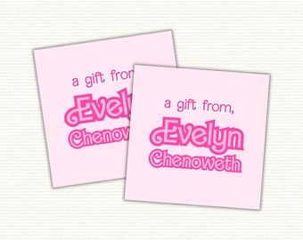 Pink Barbie Inspired Gift Tags