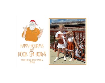 Hook 'em Santa Longhorn Card