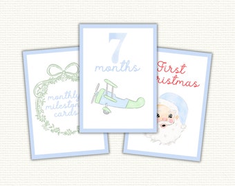 Baby Boy Milestone Cards