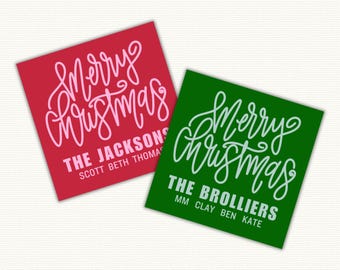 Colorful Merry Christmas Tag