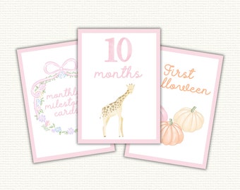 Baby Girl Milestone Cards