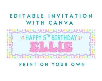 Rainbow Star EDITABLE ON CANVA 6x2 print at Walgreens Banner